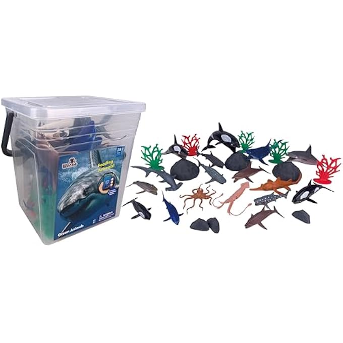 WENNO OCEAN ANIMALS 45 PCS PLAYSET IN SQUARE BUCKET - Image 1
